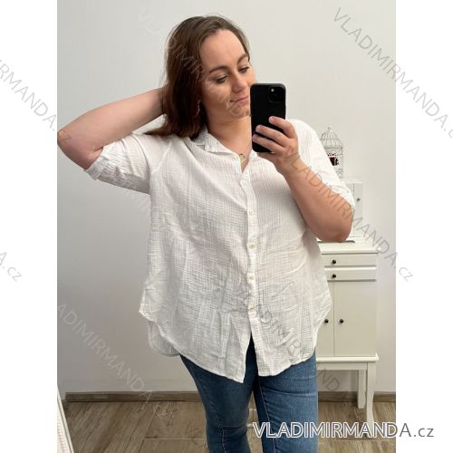 Košeľa 3/4 dlhý rukáv dámska nadrozmer (XL/2XL ONE SIZE) TALIANSKA MóDA IM423086