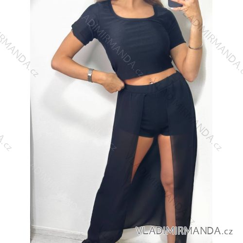 Tričko crop top krátky rukáv dámske (S/M ONE SIZE) TALIANSKA MÓDA IMPGM2321250