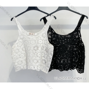 Top croptop čipkový na ramienka dámsky (S/M ONE SIZE) TALIANSKA MÓDA IMPMD237302D