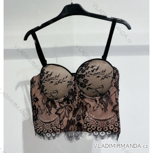 Top croptop krajkový na ramienka dámsky (S/M ONE SIZE) TALIANSKA MÓDA IMPMD23024/813