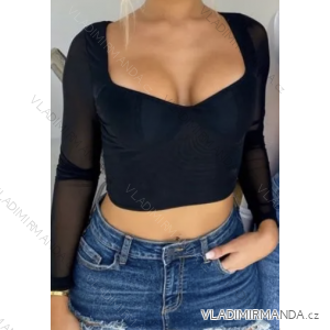 Top croptop dlhý rukáv dámsky (S/M ONE SIZE) TALIANSKA MÓDA IMPMD2314893