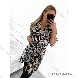 Šaty elegantné košeľové s opaskom dlhý rukáv dámske (S/M/L ONE SIZE) TALIANSKA MÓDA IMWCC231503-4