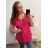 Tunika krátky rukáv s príveskom dámska nadrozmer (3XL/4XL/5XL ONE SIZE) TALIANSKA MÓDA FMB23BRECET/DR 3XL / 4XL biela