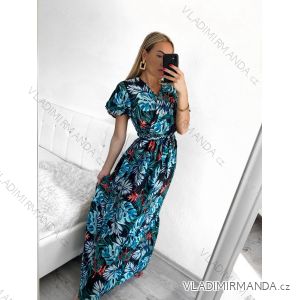 Šaty letné dlhé s rukávom dámske (S/M, L/XL ONE SIZE) VISKOZA AINUOSI FRANCÚZSKA MÓDA FMPZM23A081-6