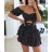 Top croptop carmen krátky rukáv dámsky (S/M ONE SIZE) TALIANSKA MÓDA IMPBB23B10510pua