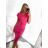 Šaty elegantný krátky rukáv dámske (S/M ONE SIZE) TALIANSKA MÓDA IMM23M1430/DU S/M čierna