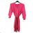 Šaty elegantné košeľové s opaskom 3/4 dlhý rukáv dámske (M/L/XL ONE SIZE) TALIANSKA MÓDA IMD22411/DU ružová