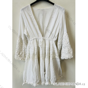 Šaty letné boho krajkové dlhý rukáv dámske (S/M ONE SIZE) TALIANSKA MÓDA IMPEM238597.8600.8595