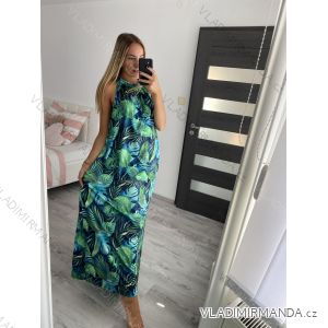 Šaty dlhé bez rukávov letné icecool dámske (S/M/L ONE SIZE) TALIANSKA MÓDA IMM22M2942-3/DUR