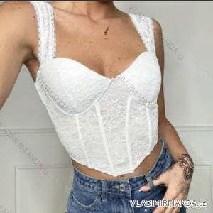 Top croptop čipkový na ramienka dámsky (S/M ONE SIZE) TALIANSKA MÓDA IMPBB23M8665