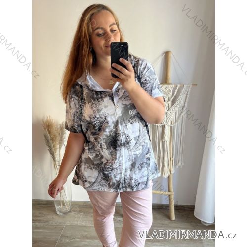 Šaty voľnočasové s kapucňou krátky rukáv dámske nadrozmer (3XL/4XL ONE SIZE) TALIANSKA MóDA IM423354