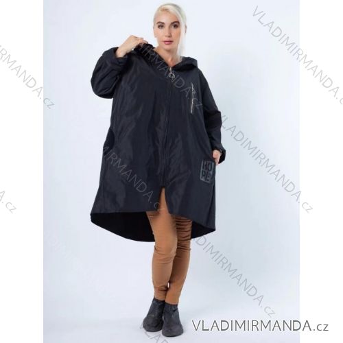 Bunda kabát parka šustáková vetrovka dámska (XL/2XL ONE SIZE) TALIANSKA MÓDA IMD22635/DUR XL/2XL čierna