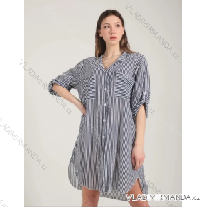 Košeľa predĺžená dlhý rukáv dámska prúžok (S/M/L/XL ONE SIZE) TALIANSKA MÓDA IMP168236050