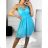 Šaty letné šifónové na ramienka dámske (S/M ONE SIZE) TALIANSKA MÓDA IMWY23148/DU S/M béžová