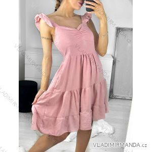 Šaty elegantné letné na ramienka dámske (S/M ONE SIZE) TALIANSKA MÓDA IMD22426/DU