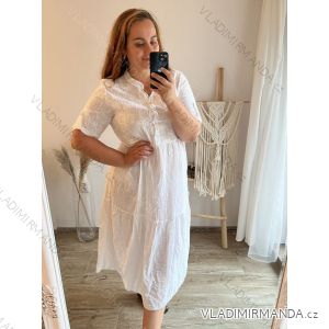 Šaty oversize 3/4 rukáv dámske nadrozmer (XL/2XL/3XL ONE SIZE) TALIANSKA MÓDA IM423MISSI