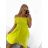 Šaty carmen cez ramená letné dámske (S/M ONE SIZE) TALIANSKA MÓDA IMM22U5368/DR BÉŽOVÁ