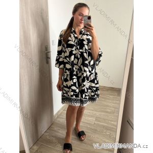 Šaty košeľové letné oversize dlhý rukáv dámske nadrozmer (S/M/L/XL/2XL ONE SIZE) TALIANSKA MóDA IM8239802-9/DR