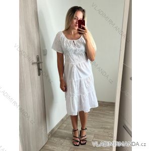 Šaty letné krajkové krátky rukáv dámske (S/M ONE SIZE) TALIANSKA MÓDA IM723034