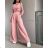 Súprava letné elegantné nohavice dlhé a top dlhý rukáv dámska (S/M ONE SIZE) TALIANSKA MÓDA IMWE232732