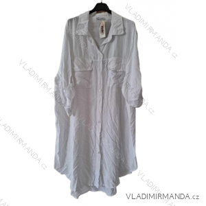 Šaty košeľové oversize 3/4 rukáv dámske nadrozmer (XL/2XL ONE SIZE) TALIANSKA MODA IM723066