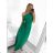 Šaty dlhé letné elegantné bez rukávov dámske (S/M ONE SIZE) TALIANSKA MÓDA IMM23M5790/DU   zelená
   S/M