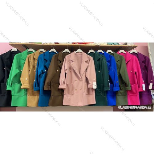 Kabát dlhý rukáv dámsky nadrozmer (3XL/4XL ONE SIZE) TALIANSKA MÓDA IMWQ233045
