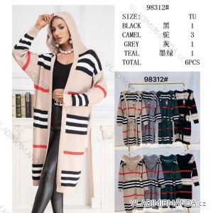 Cardigan s kapucňou dlhý rukáv dámsky (S/M ONE SIZE) TALIANSKA MÓDA IMWCA2398312