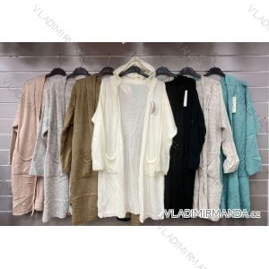 Cardigan s kapucňou dlhý rukáv dámsky (S/M ONE SIZE) TALIANSKA MÓDA IMWGS233190