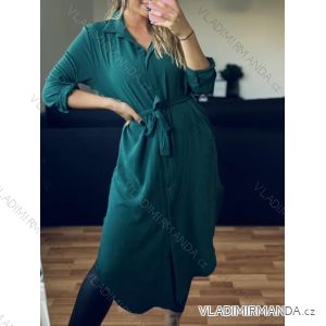 Šaty košeľové 3/4 dlhý rukáv dámske (L/XL ONE SIZE) TALIANSKA MÓDA IMD23665