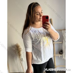 Tunika dlhý rukáv dámska nadrozmer (XL/2XL/3XL ONE SIZE) TALIANSKA MóDA IM423TREE