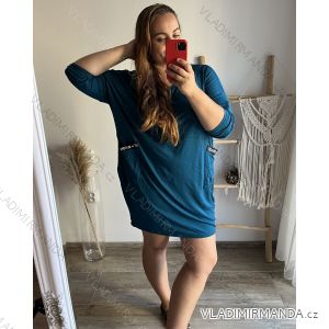 Šaty oversize 3/4 rukáv dámske nadrozmer (4XL/5XL ONE SIZE) TALIANSKA MÓDA IM423IREWASH