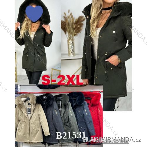 Bunda kabát s kapucňou dámska nadrozmer (S-2XL) TALIANSKA MÓDA PMWBP23B21531