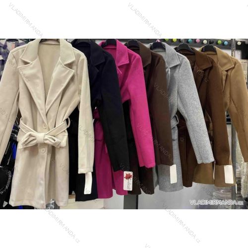 Kabát flaušový dlhý rukáv dámsky (S/M ONE SIZE) TALIANSKA MÓDA IMWE233754