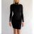 Šaty úpletové elegantné s rolákom dlhý rukáv dámske (S/M ONE SIZE) TALIANSKA MÓDA IMWD233456