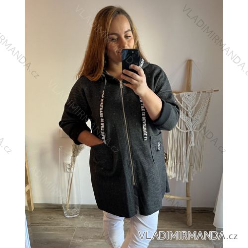 Kabát oversize na zips s kapucňou dámsky nadrozmer (2XL/3XL/4XL ONE SIZE) TALIANSKA MóDA IM323BEAUTIFUL