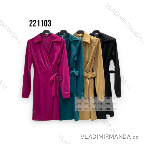 Šaty elegantný dlhý rukáv dámske (S/M ONE SIZE) TALIANSKA MÓDA IMPHD23221103