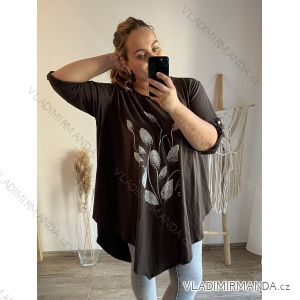 Tunika predĺžená dlhý rukáv dámska nadrozmer (3XL/4XL ONE SIZE) TALIANSKA MÓDA IMWQ233256