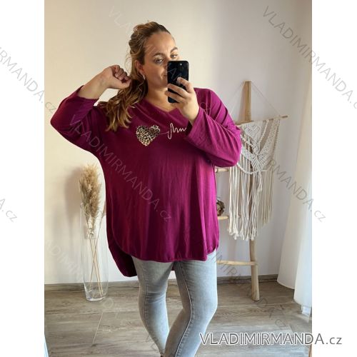 Tunika predĺžená dlhý rukáv dámska nadrozmer (3XL/4XL ONE SIZE) TALIANSKA MÓDA IMWQ233254