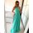 Šaty elegantné bez rukávov dlhé plesové dámske (S/M ONE SIZE) TALIANSKA MÓDA IMM22ZQL-60025/DU   lososová
   S/M