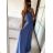Šaty elegantné bez rukávov dlhé plesové dámske (S/M ONE SIZE) TALIANSKA MÓDA IMM22ZQL-60025/DU   lososová
   S/M