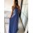 Šaty elegantné bez rukávov dlhé plesové dámske (S/M ONE SIZE) TALIANSKA MÓDA IMM22ZQL-60025/DU   lososová
   S/M