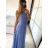 Šaty elegantné bez rukávov dlhé plesové dámske (S/M ONE SIZE) TALIANSKA MÓDA IMM22ZQL-60025/DU   lososová
   S/M