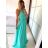 Šaty elegantné bez rukávov dlhé plesové dámske (S/M ONE SIZE) TALIANSKA MÓDA IMM22ZQL-60025/DU   lososová
   S/M
