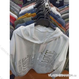 Tunika s kapucňou dlhý rukáv dámska (S/M/L ONE SIZE) TALIANSKA MÓDA IMB23037