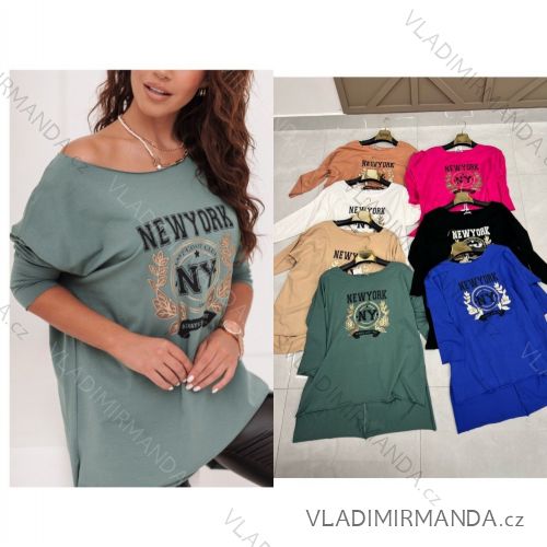 Tričko dlhý rukáv dámske nadrozmer (2XL/3XL ONE SIZE) TURECKÁ MÓDA TMAA233970