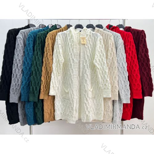 Cardigan  dlhý rukáv dámsky nadrozmer (XL/2XL ONE SIZE) TALIANSKA MÓDA IM423728