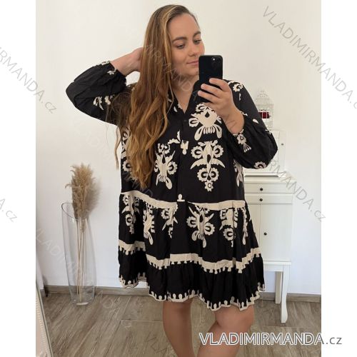 Šaty košeľové dlhý rukáv dámske nadrozměr(2XL/3XL/4XLONE SIZE) TALIANSKA MÓDA IMWEC23MICHEL/DU 2XL/3XL biela