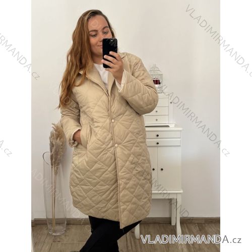 Bunda kabát prešívaný oversize dlhý rukáv dámska nadrozmer (2XL/3XL ONE SIZE) TALIANSKA MÓDA IMWCT233519