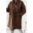 Kabát flaušový oversize s kapucňou dlhý rukáv dámsky (S/M/L ONE SIZE) TALIANSKA MÓDA IMWBL23027